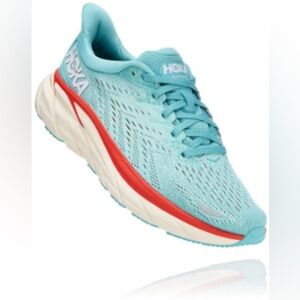 Hoka One Women Clifton Blue Running Shoes Sneakers Size 7.5 B